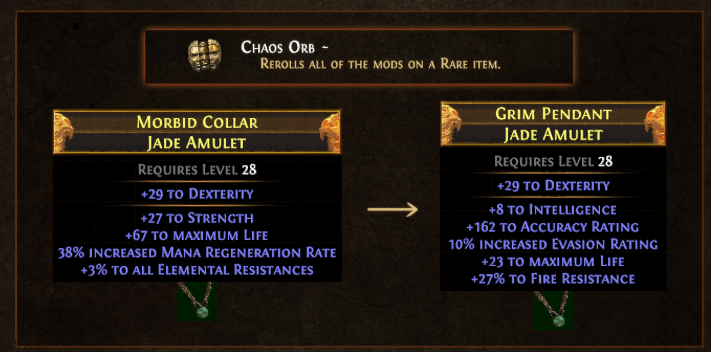 chaos orb to exalted orb